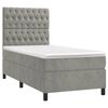 vidaXL Cama box spring colchón y LED terciopelo gris claro 80x200 cm