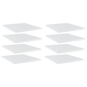 vidaXL Estante estanter&iacute;a 8uds contrachapada blanco brillo 40x50x1,5cm