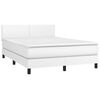 vidaXL Cama box spring con colch&oacute;n cuero sint&eacute;tico blanco 140x190 cm