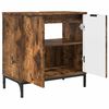 vidaXL Juego de muebles de ba&ntilde;o con caj&oacute;n 2 pcs Roble ahumado