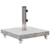 vidaXL Base de sombrilla cuadrada de granito gris 30 kg