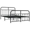vidaXL Estructura cama sin colch&oacute;n con estribo metal negro 140x200 cm