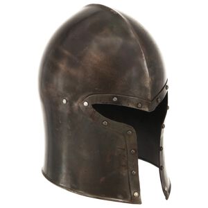 vidaXL R&eacute;plica de casco de caballero medieval antiguo LARP acero plata