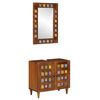 vidaXL Juego de muebles de ba&ntilde;o 2 pcs Nogal Madera de mango maciza