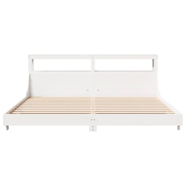 vidaXL Estructura de cama sin colch&oacute;n madera maciza blanca 200x200 cm