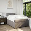 vidaXL Cama box spring con colch&oacute;n tela gris taupe 120x190 cm