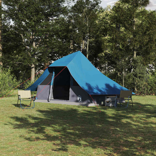vidaXL Carpa Tipi con techo Azul 364 x 281 x 257 cm tafetán