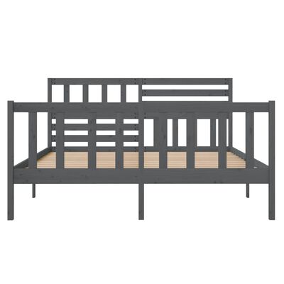 vidaXL Estructura de cama de madera maciza gris 120x190 cm