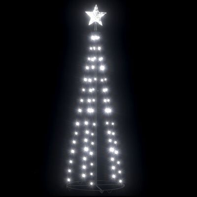 vidaXL Árbol de Navidad cónico 84 LED blanco frío 50x150 cm