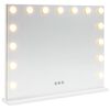 vidaXL Espejo LED para Tocador Blanco 58 x 10 x 47 cm Vidrio y acero