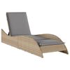 vidaXL Tumbona con coj&iacute;n rat&aacute;n sint&eacute;tico beige 60x205x73 cm