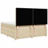 vidaXL Cama box spring con colch&oacute;n tela color crema 180x200 cm