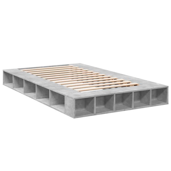 vidaXL Estructura de cama madera de ingenier&iacute;a gris hormig&oacute;n 120x200cm
