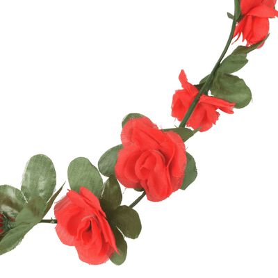 vidaXL Guirnaldas de flores artificiales 6 uds rojo 250 cm