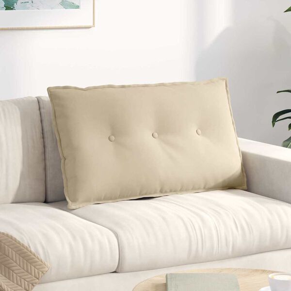 vidaXL Cojín de Espalda Crema 80 x 50 cm Tela de microfibra