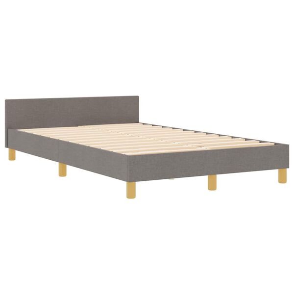 vidaXL Estructura de cama con cabecera Taup&eacute; 120 x 200 cm tela