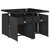 vidaXL Set de muebles jard&iacute;n 5 pzas con cojines rat&aacute;n sint&eacute;tico negro