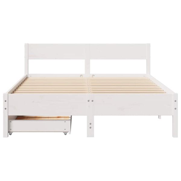 vidaXL Estructura de cama sin colchón madera maciza blanca 120x190 cm