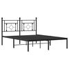 vidaXL Estructura cama sin colch&oacute;n con cabecero metal negro 135x190 cm