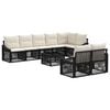 vidaXL Conjunto de sof&aacute;s de jard&iacute;n 9 pcs Negro rat&aacute;n sint&eacute;tico