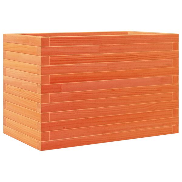 vidaXL Jardinera de madera maciza de pino marr&oacute;n cera 70x40x46 cm