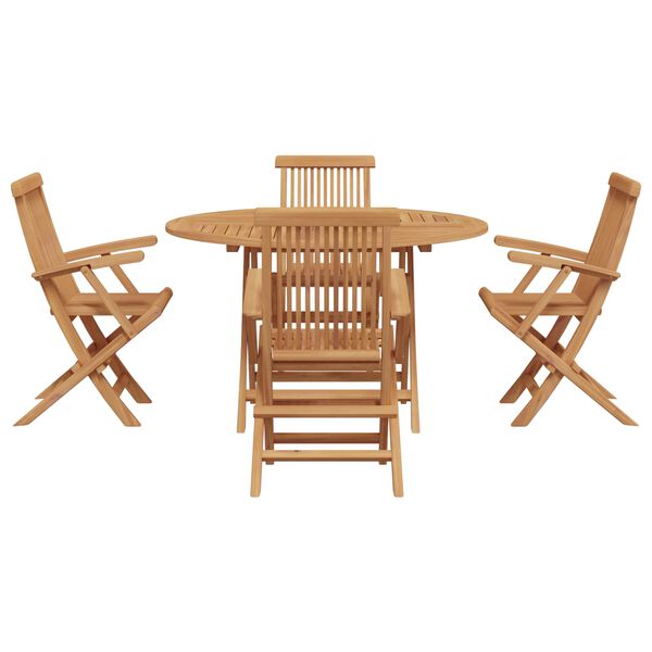 vidaXL Conjunto de Comedor de Jard&iacute;n 5 pcs Marr&oacute;n
