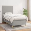 vidaXL Cama box spring con colch&oacute;n tela gris claro 90x190 cm