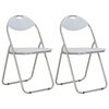 vidaXL Sillas plegables, 2 unidades, piel sint&eacute;tica blanca
