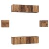 vidaXL Conjunto de mueble de TV 6 pcs Madera envejecida