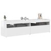 vidaXL Muebles de TV con luces LED 2 uds blanco brillante 75x35x40 cm