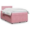 vidaXL Cama box spring con colch&oacute;n terciopelo rosa 120x190 cm