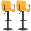 vidaXL Taburetes de cocina 2 unidades tela amarillo mostaza