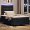 vidaXL Cama Box Spring LED con colch&oacute;n Negro 120 x 190 cm tela