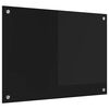 vidaXL Salpicadero de cocina Negro 70 x 50 cm vidrio templado