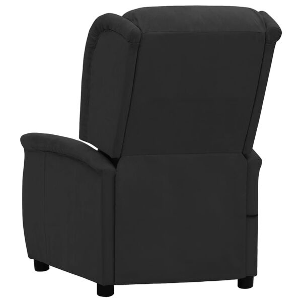 vidaXL Sillón de masaje elevable de tela microfibra negro