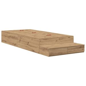 vidaXL Cama con almacenamiento con cajón Roble artesanal 100 cm