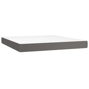 vidaXL Colch&oacute;n de muelles ensacados firmeza media cuero sint&eacute;tico gris 180x200x20 cm