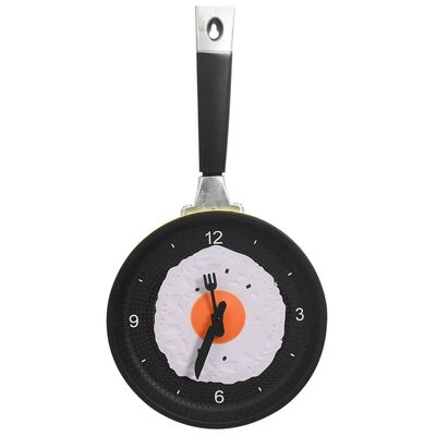 325164 vidaXL Wall Clock with Fried Egg Pan Design 18,8 cm