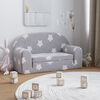 vidaXL Sof&aacute; cama infantil 2 plazas felpa suave gris claro estrellas