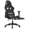 vidaXL Silla gaming de masaje con reposapi&eacute;s tela negro y gris claro