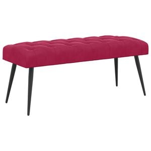 vidaXL Banco con tapicer&iacute;a con botones Rojo vino 110 x 40 x 46 cm