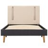 vidaXL Estructura de cama con LED tela crema y gris oscuro 100x200 cm