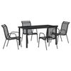 vidaXL Conjunto de Comedor de Jard&iacute;n 5 uds. Negro