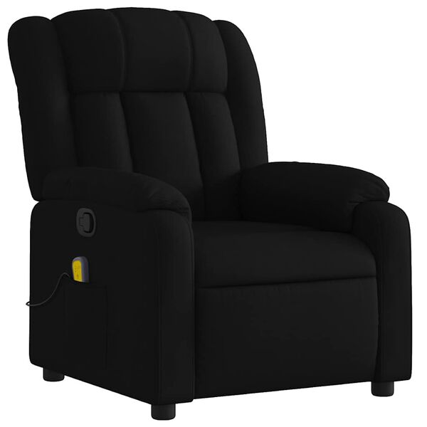 vidaXL Sill&oacute;n reclinable de masaje de tela negro