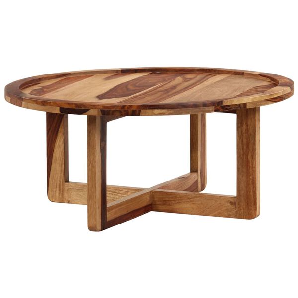 vidaXL Mesa de centro madera maciza de acacia 80x35 cm