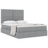 vidaXL Cama con almacenamiento y colch&oacute;n Gris Claro 140 x 190 cm