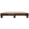 vidaXL Estructura cama madera ingeniería metal roble ahumado 200x200cm
