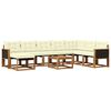 vidaXL Conjunto de sof&aacute;s de exterior con coj&iacute;n 9 pcs Natural y Crema