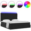 vidaXL Cama con tira de luces LED Negro 180 x 200 cm Terciopelo