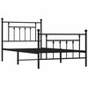 vidaXL Estructura cama sin colch&oacute;n con estribo metal negro 100x190 cm